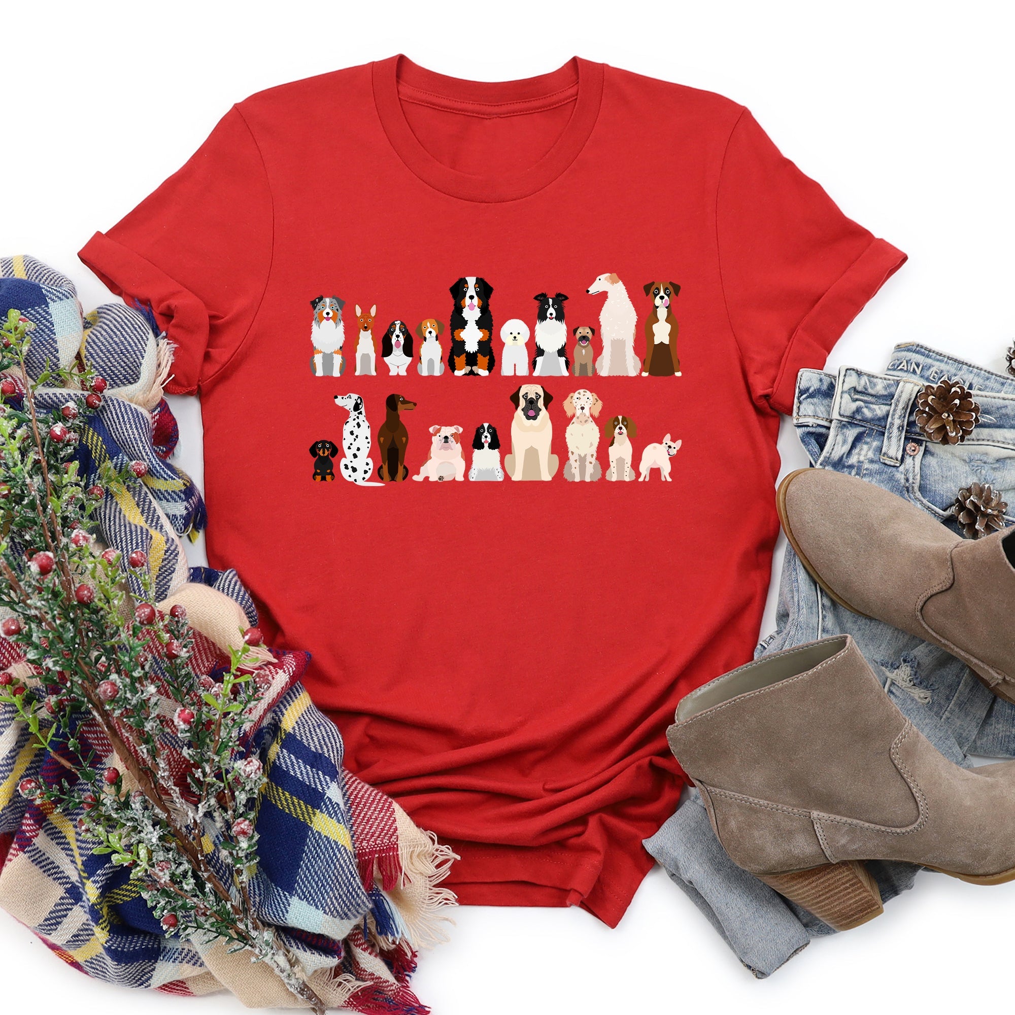 Dog Lovers Super Soft Tees, Pet Animal Shirts, Illustration, Breeds