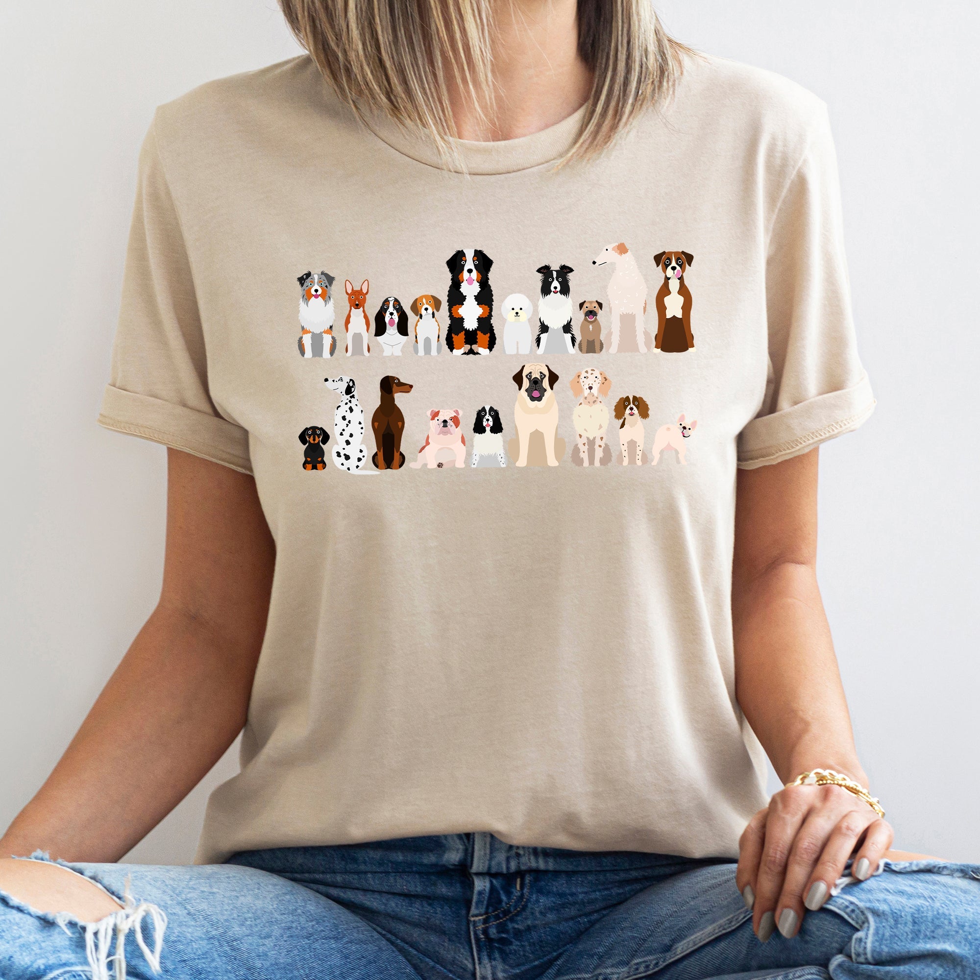 Dog Lovers Super Soft Tees, Pet Animal Shirts, Illustration, Breeds