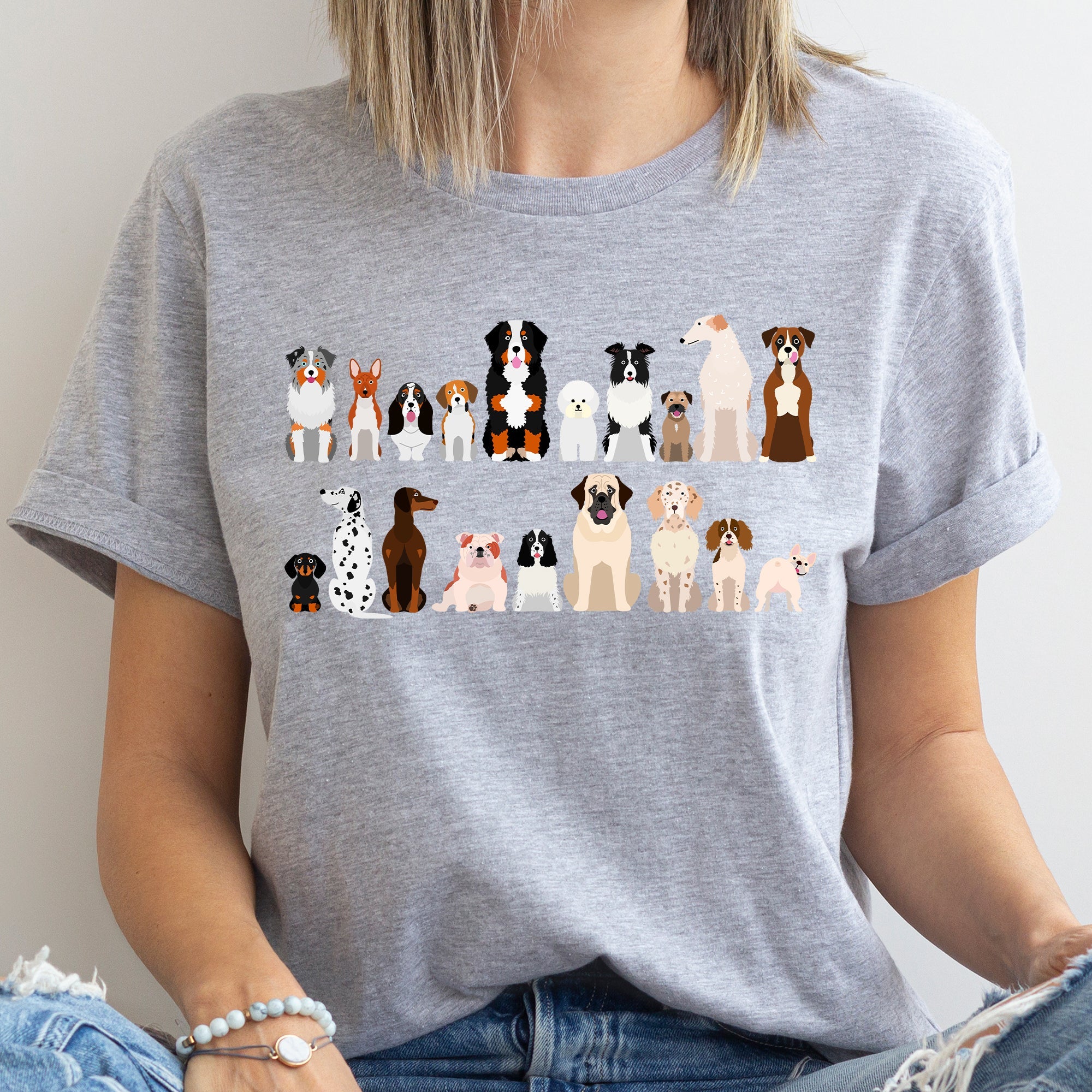 Dog Lovers Super Soft Tees, Pet Animal Shirts, Illustration, Breeds