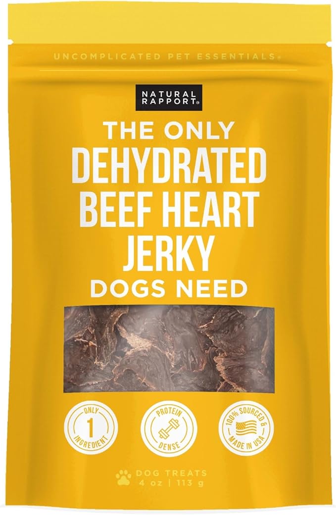 Natural Rapport The Only Dehydrated Beef Heart Jerky Dogs Need (4oz)