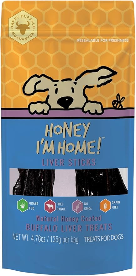 Honey I'm Home Buffalo Liver Sticks Dog Treats (4.76oz)