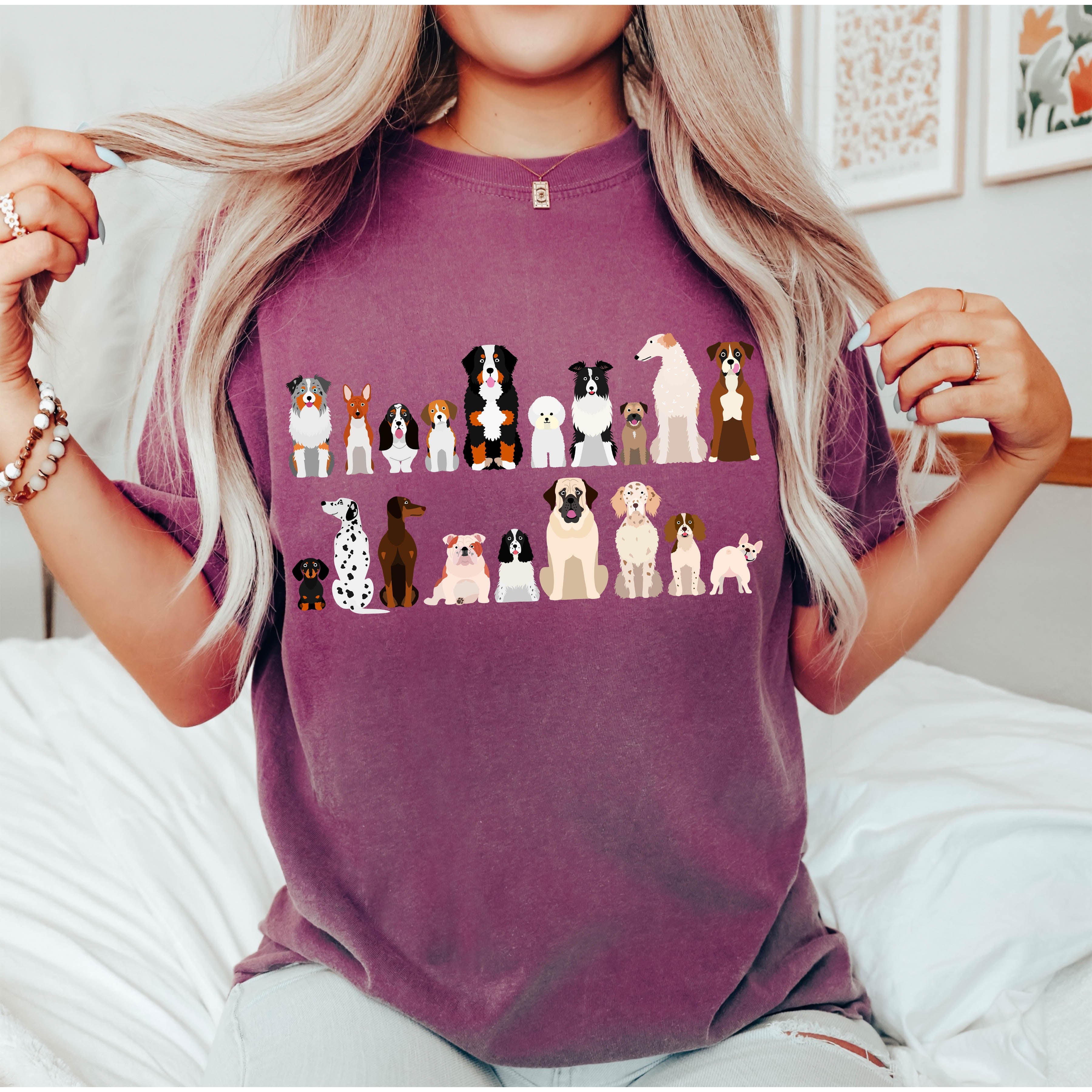 Dog Lovers Comfort Color Tees, Farm Animal Shirts, Illustration, Breeds, Pet Comfort Colors T-Shirt