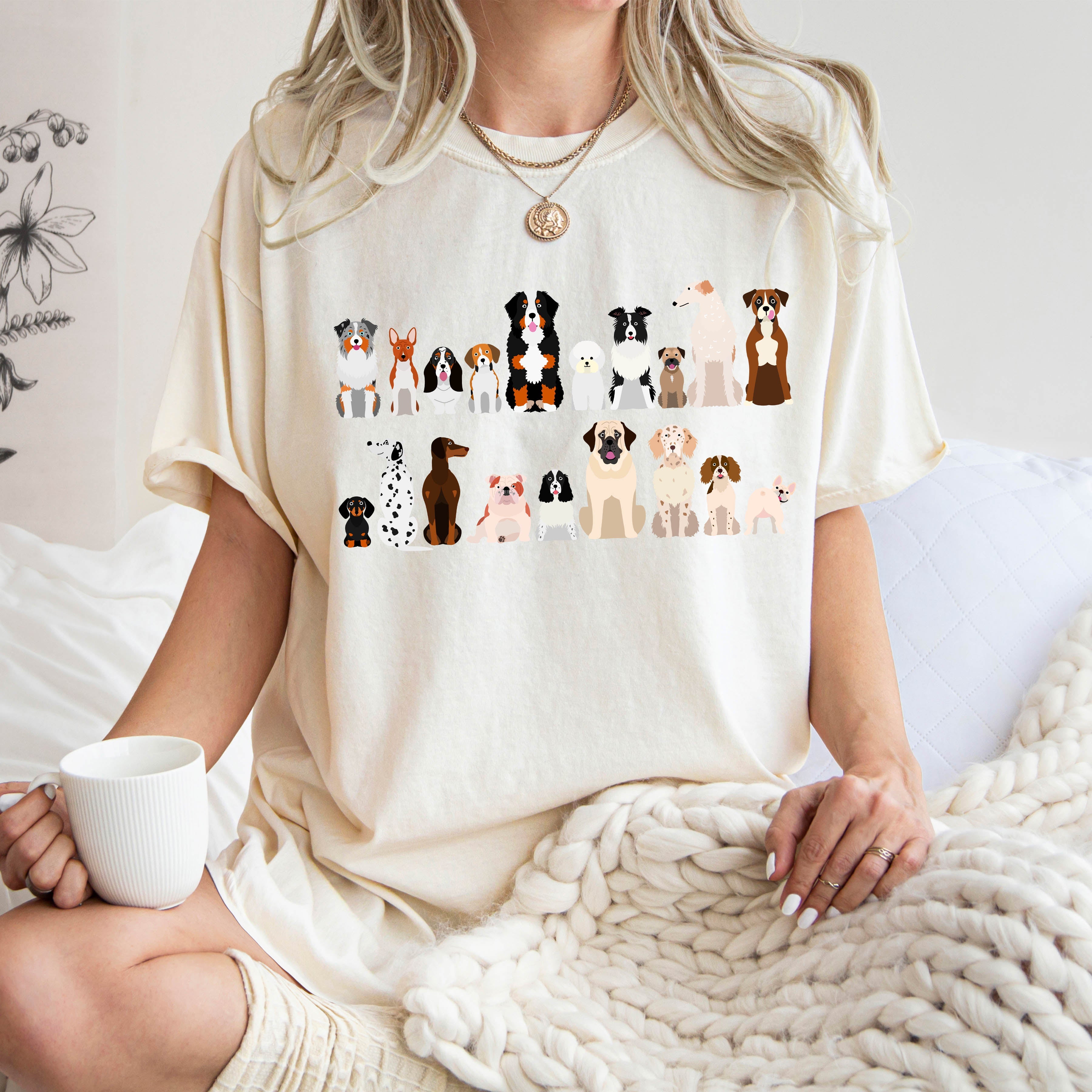 Dog Lovers Comfort Color Tees, Farm Animal Shirts, Illustration, Breeds, Pet Comfort Colors T-Shirt