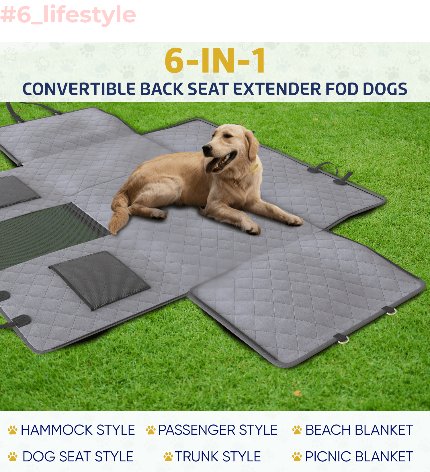 Large Seat Guard Waterproof Back Seat Extended Cover With Mesh Window Storage Pockets