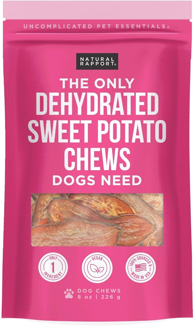 Natural Rapport The Only Dehydrated Sweet Potato Chews Dogs Need (8oz)