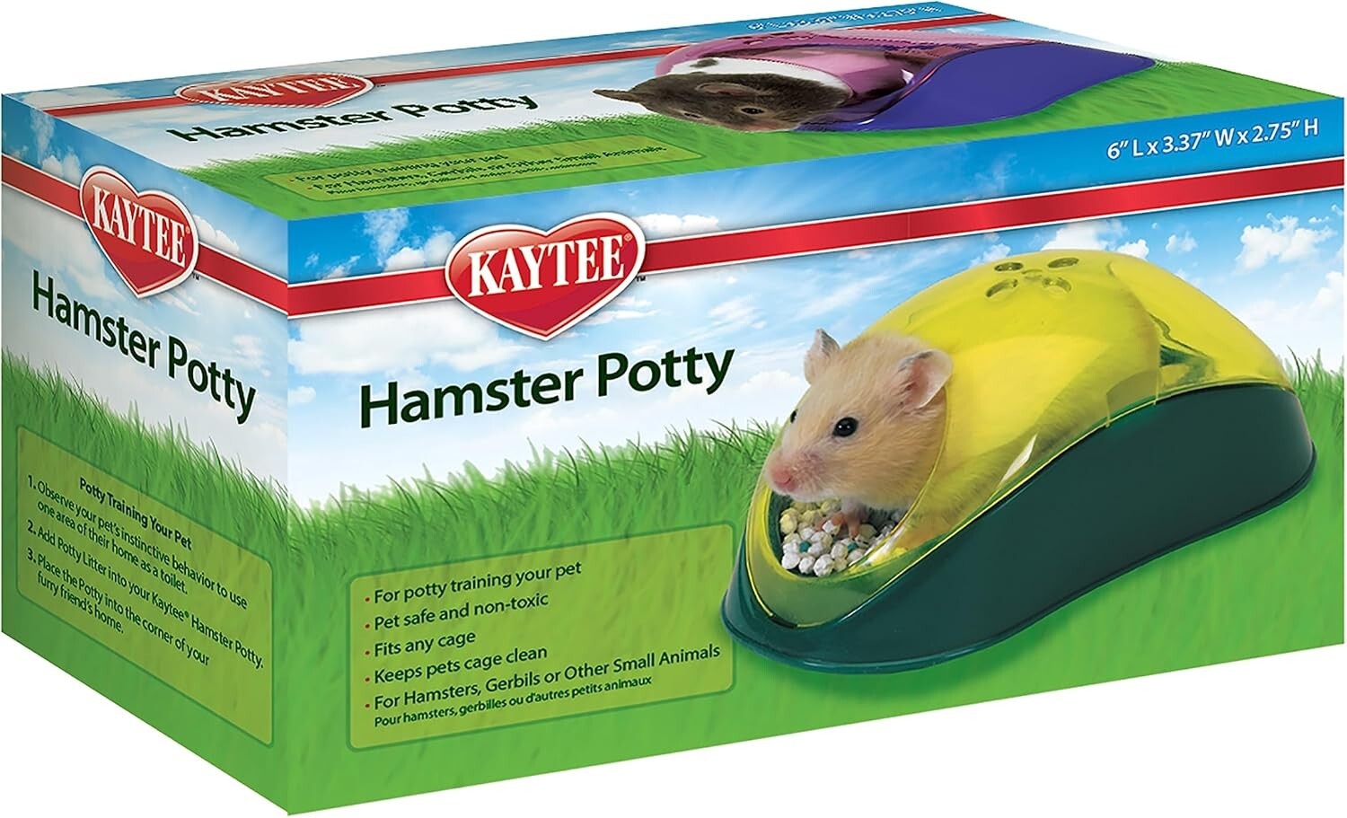 Kaytee Hamster Potty Assorted 6 Inches x 3.5 Inches x 2.75 Inches