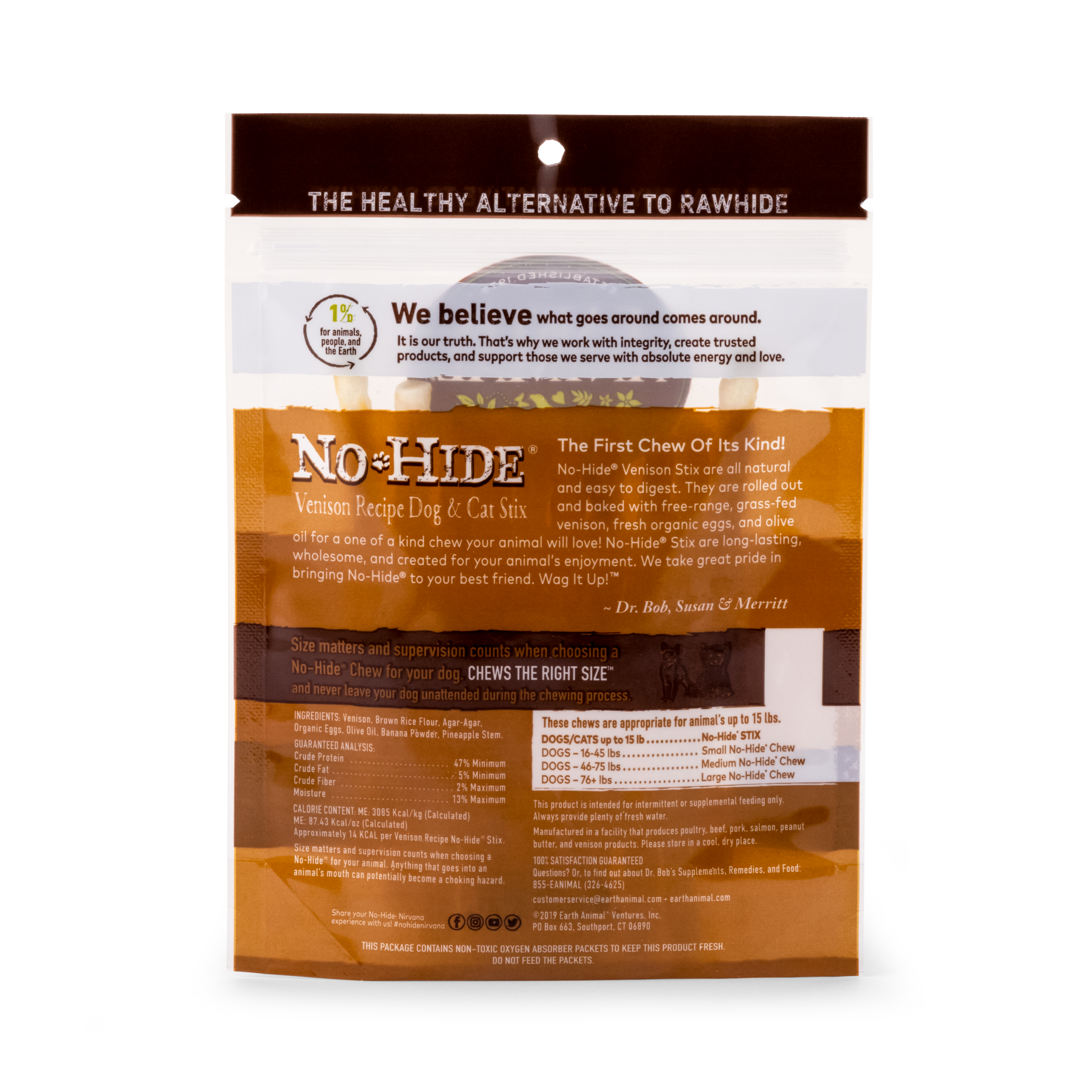 Earth Animal No Hide Venison Pet Stix (10pk) (1.6oz)