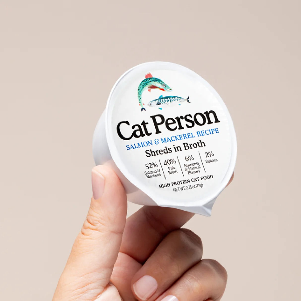 Cat Person Cat Shredded Salmon & Mackerel In Broth 2.75oz