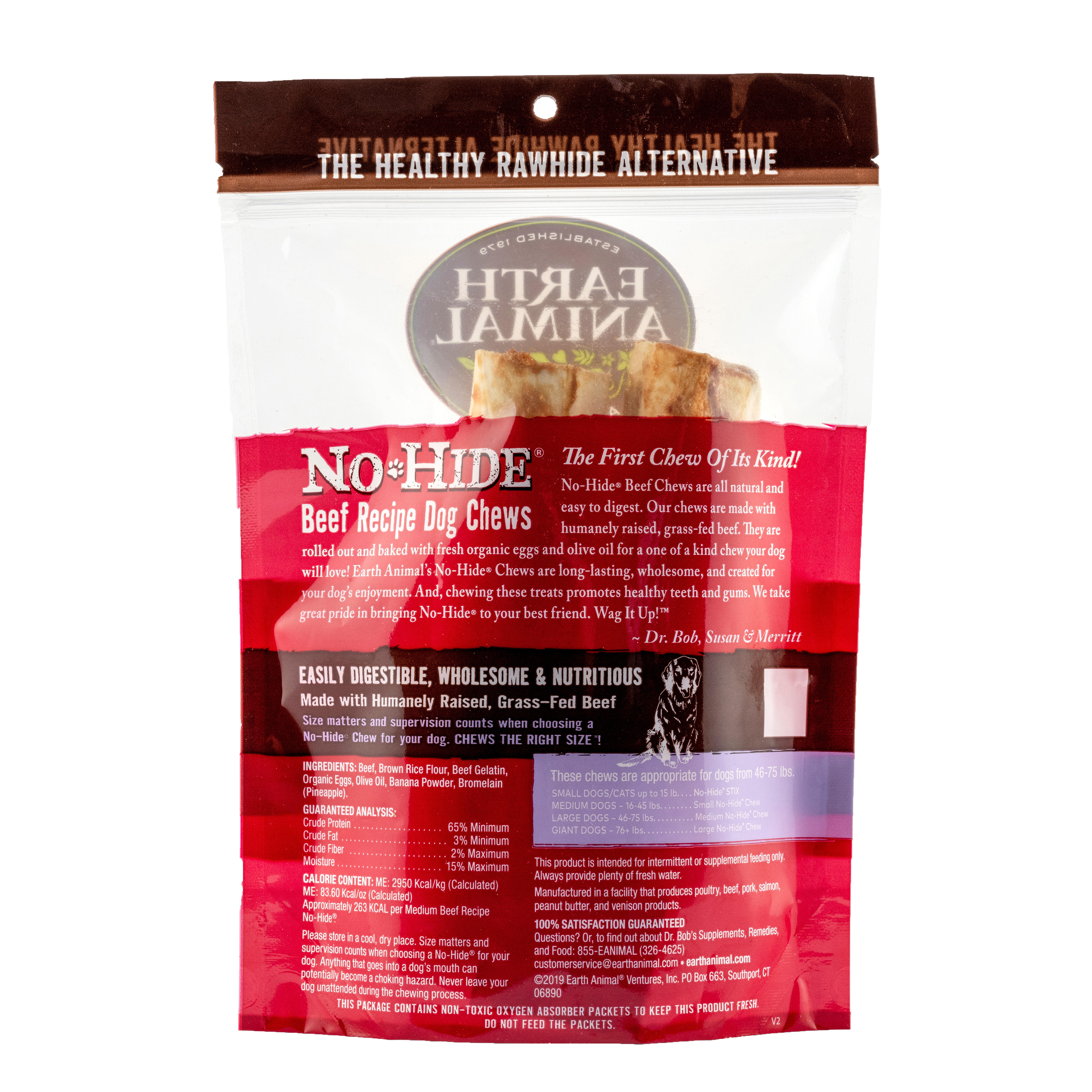 Earth Animal No Hide Medium Beef Dog Rolls (2pk) (4.2oz)