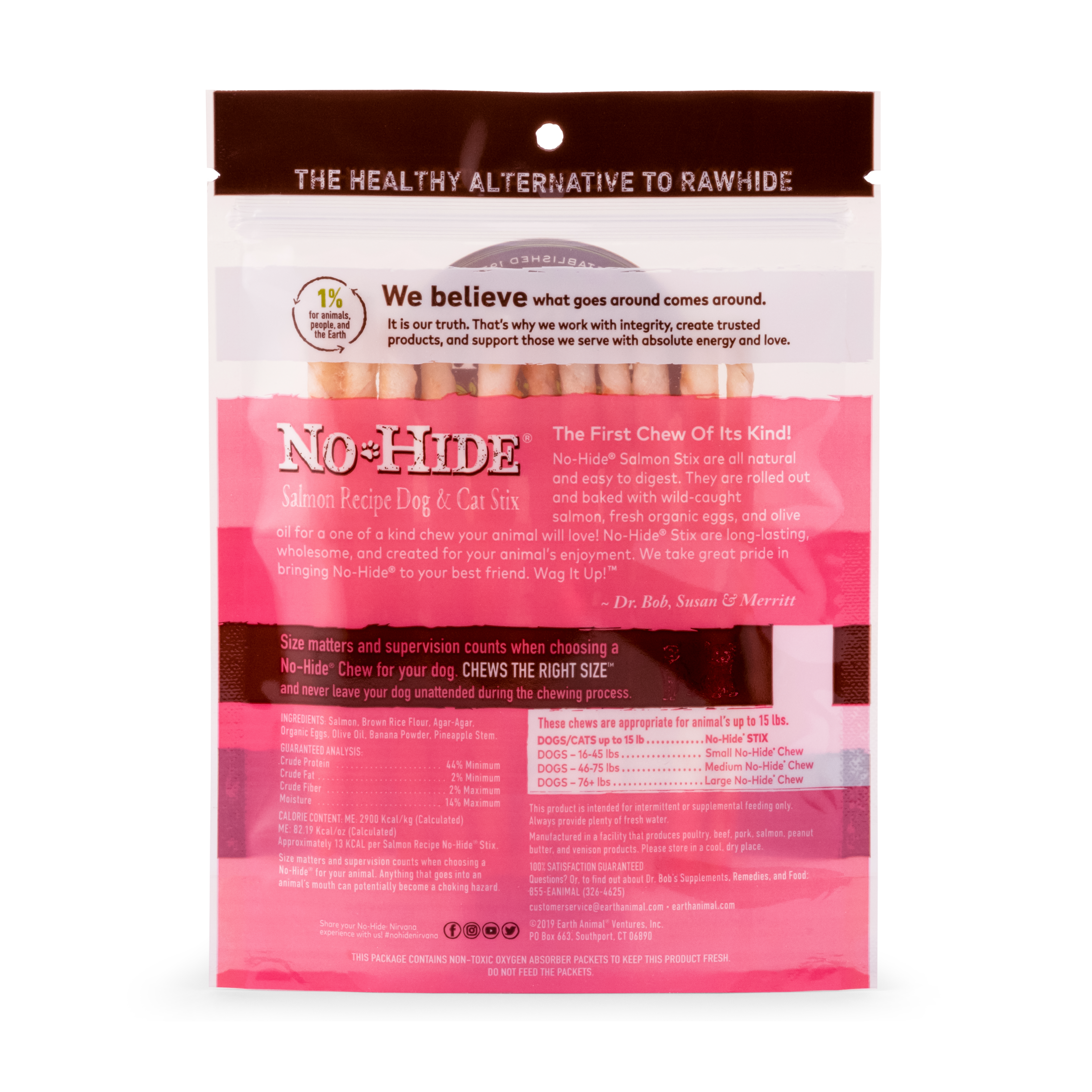 Earth Animal No Hide Salmon Pet Stix (10pk) (1.6oz)