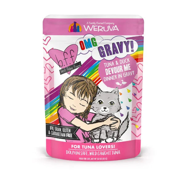 BFF OMG Adult Devour Me Tuna and Duck Cat Wet Pouch (3oz)