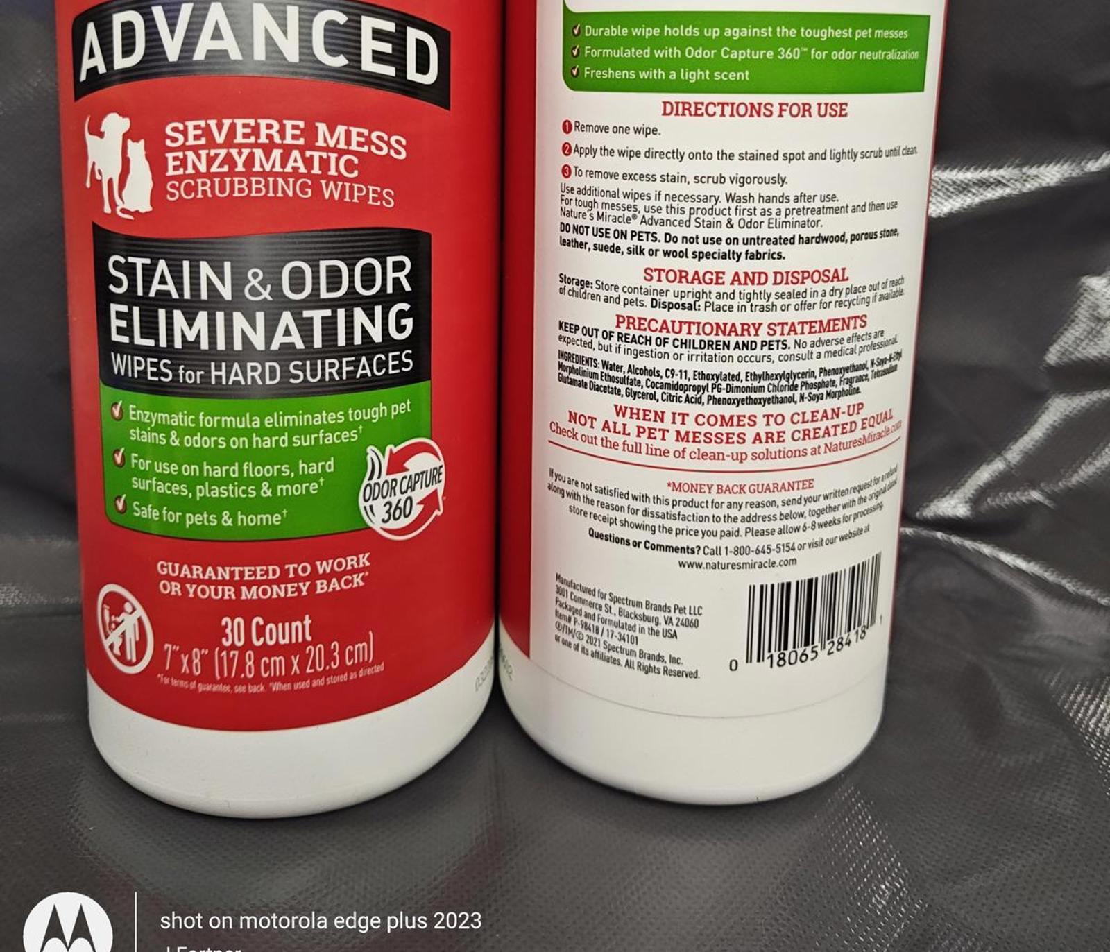 Stain And Odor Wipes 30 Count (Pack of 2)  Advanced