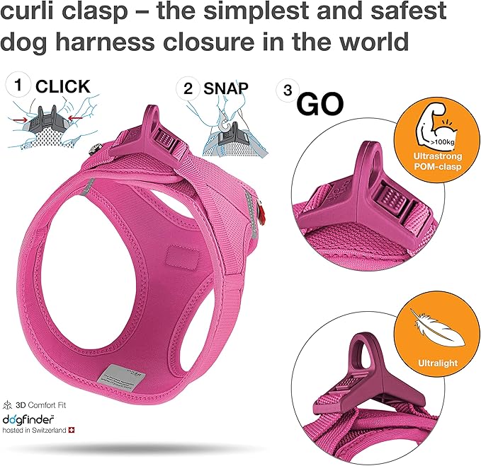 Curli Clasp Vest Fuchsia Harness