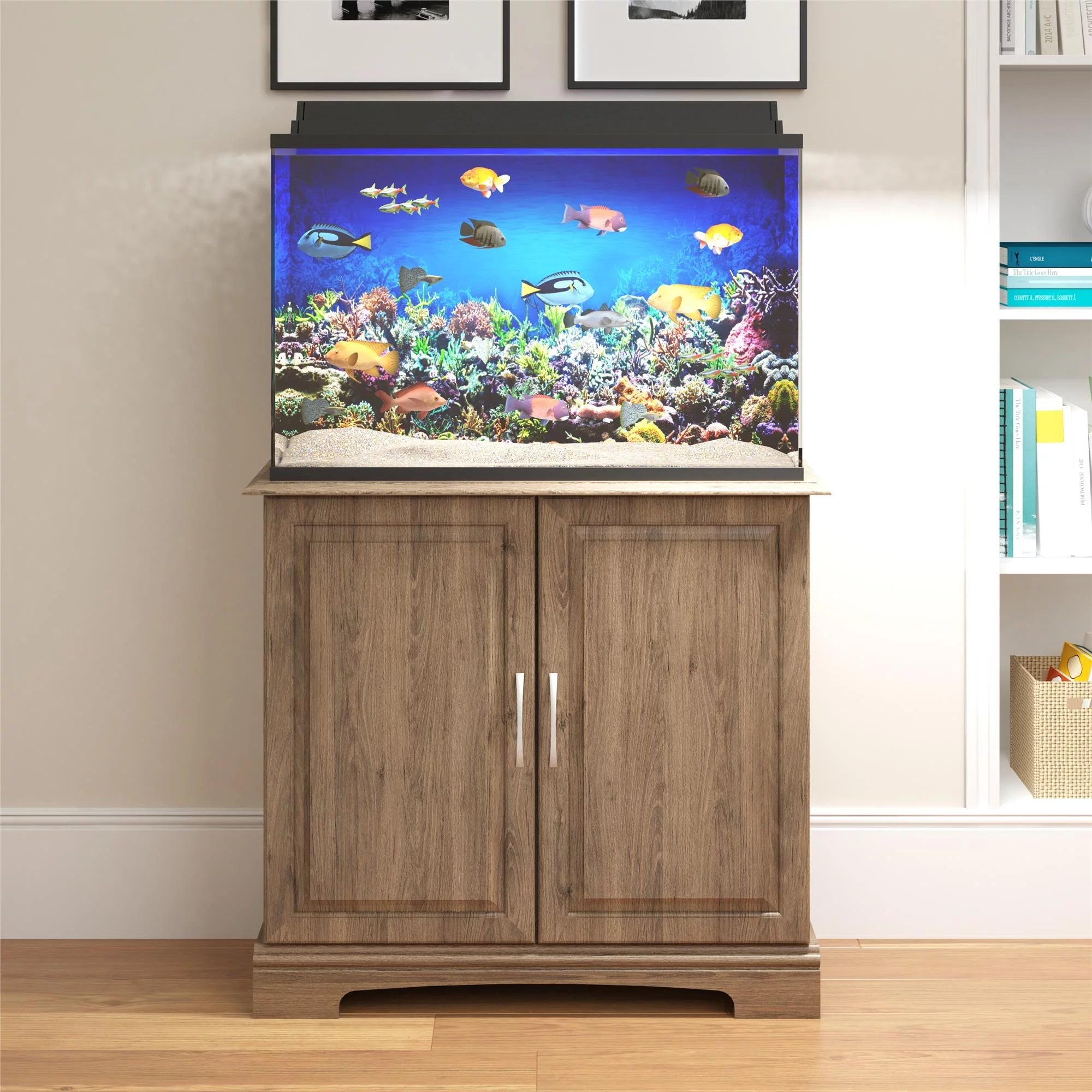 Alta Vista 29 - 37 Gallon Aquarium Stand, Rustic Oak