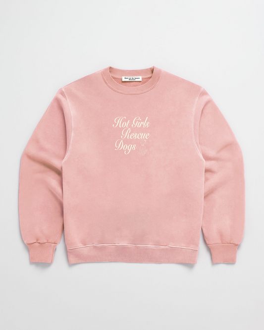 Hot Girls Rescue Dogs Unisex Fleece Crewneck Sweatshirt