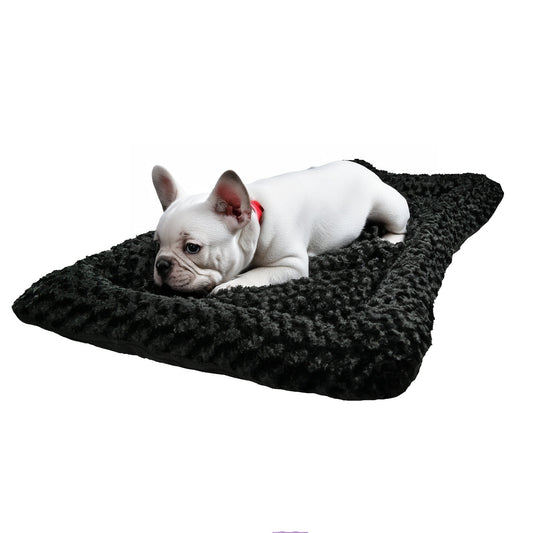 Furvana Cloud Rectangle Bolstered Dog Bed - Minky Rose Fleece