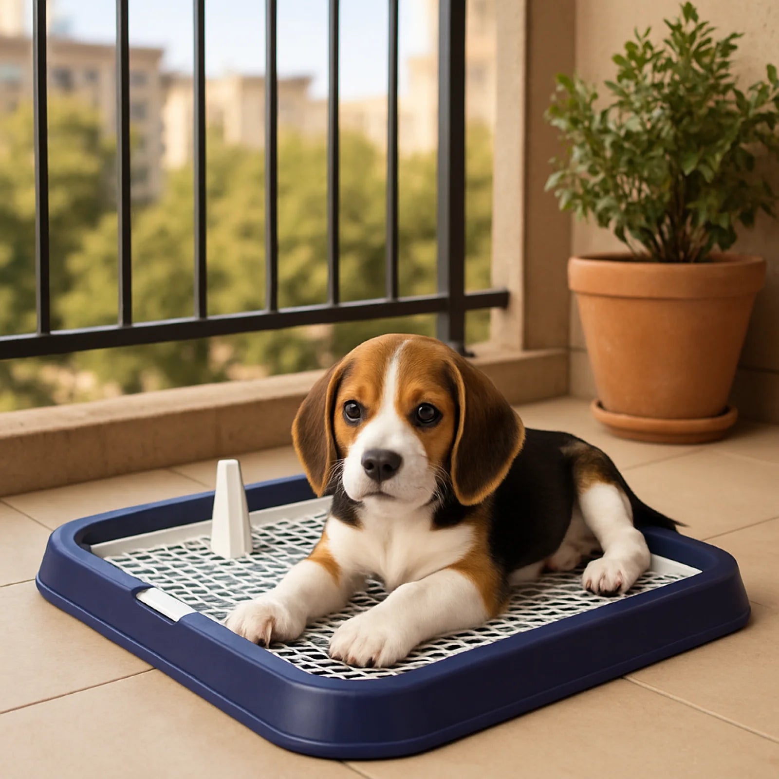 Pee Pad Holder Potty Pads Reusable Mesh Open Top Training Toilet Potty Tray Comfortable Toilet with Protection for Large Puppy