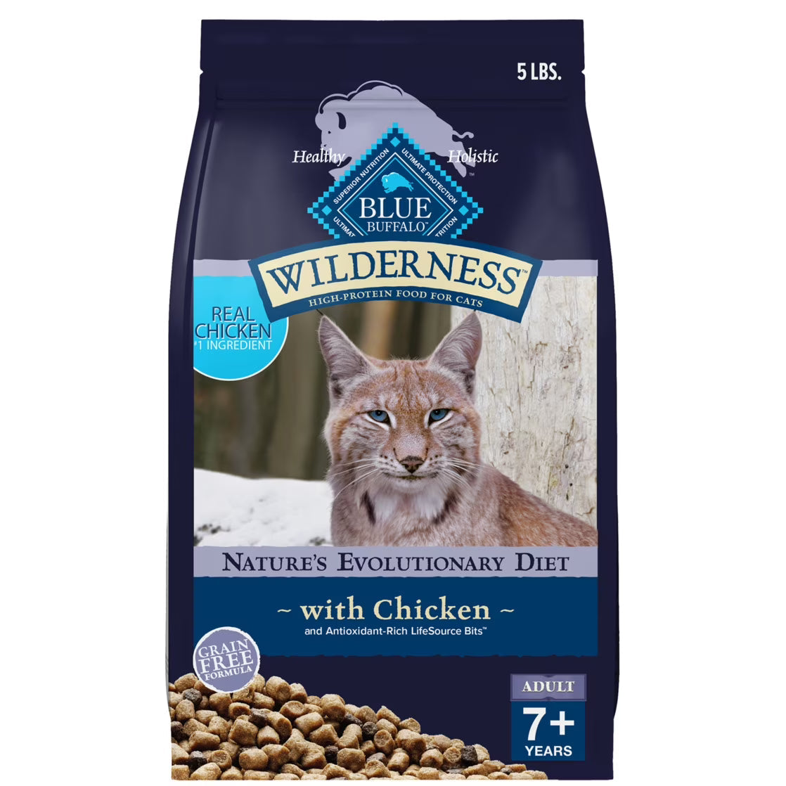 Blue Wilderness Adult Cat 7+ Chicken Grain Free (5lb)
