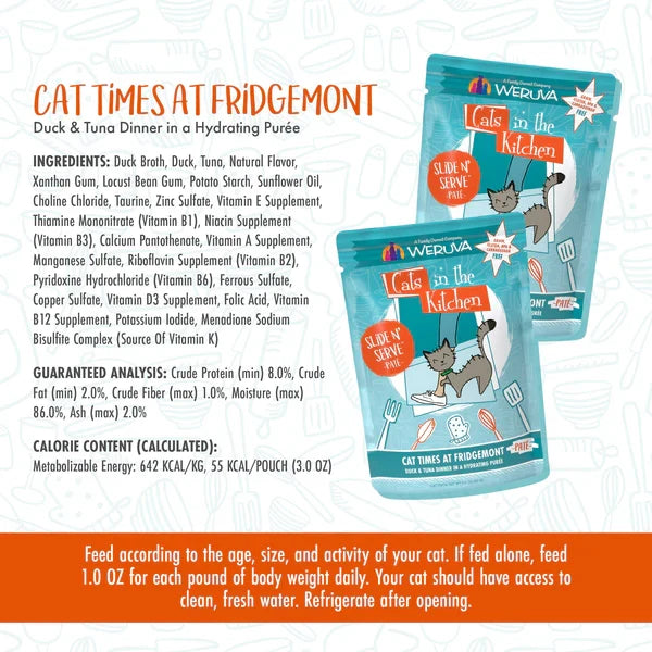 Cats in the Kitchen Paté Cat Times at Fridgemont Duck & Tuna Dinner in a Hydrating Purée (3oz)