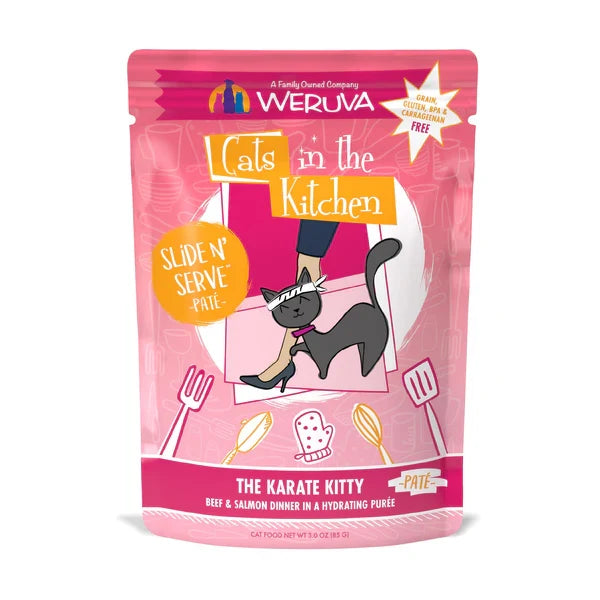 Cats in the Kitchen Paté The Karate Kitty Beef & Salmon Dinner in a Hydrating Purée (3oz)
