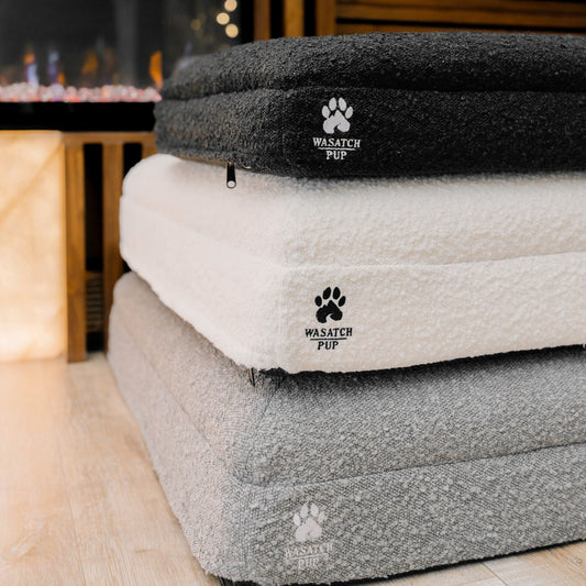 Orthopedic Memory Foam Dog Bed with Washable Boucle Cover