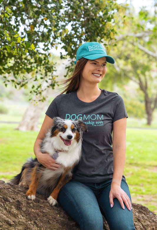 Dog Mom Hat - Turquoise Embroidered Baseball Cap