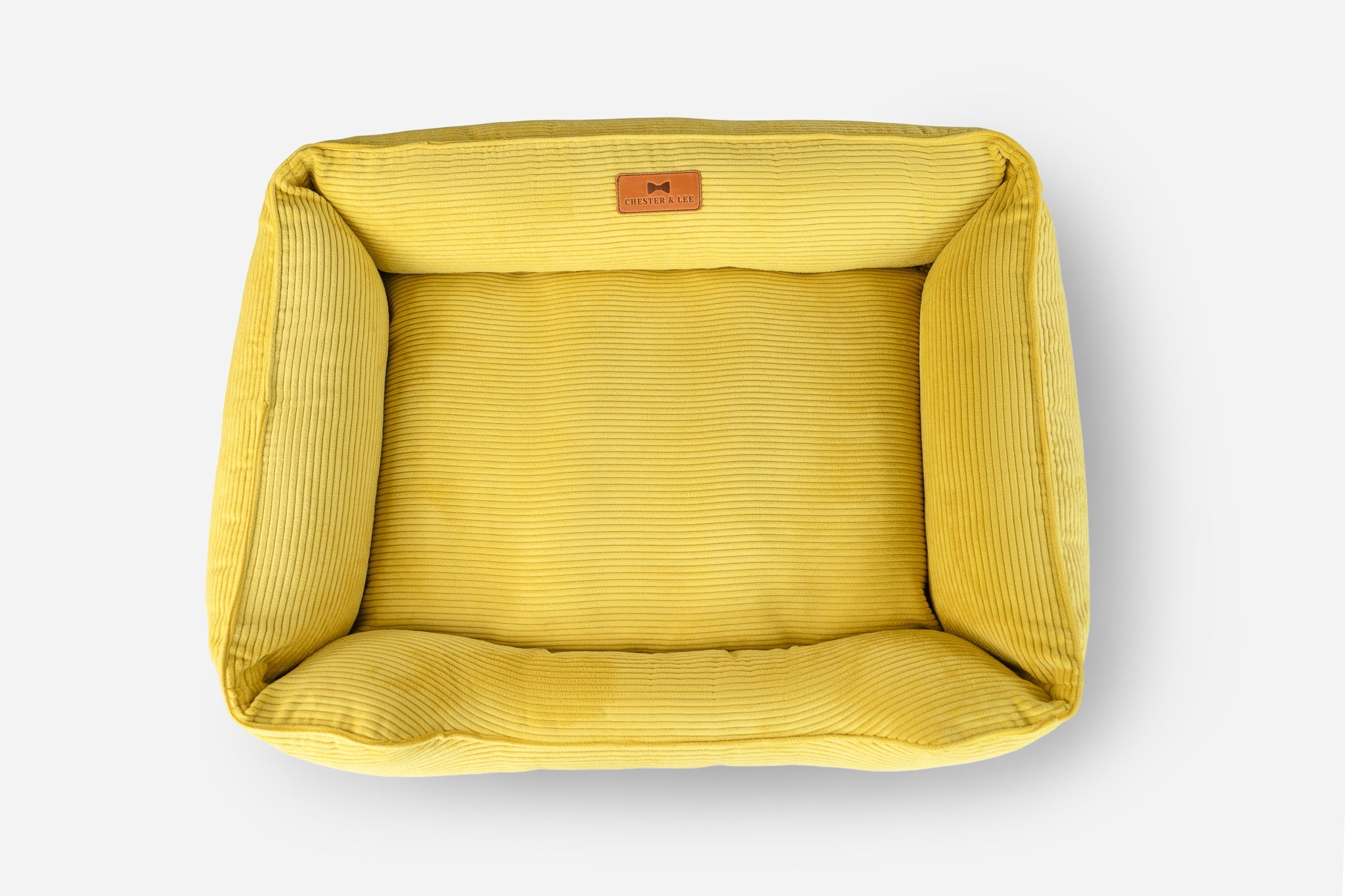 Chester & Lee | Fancy Corduroy Sleeper Dog Bed Sunny Yellow