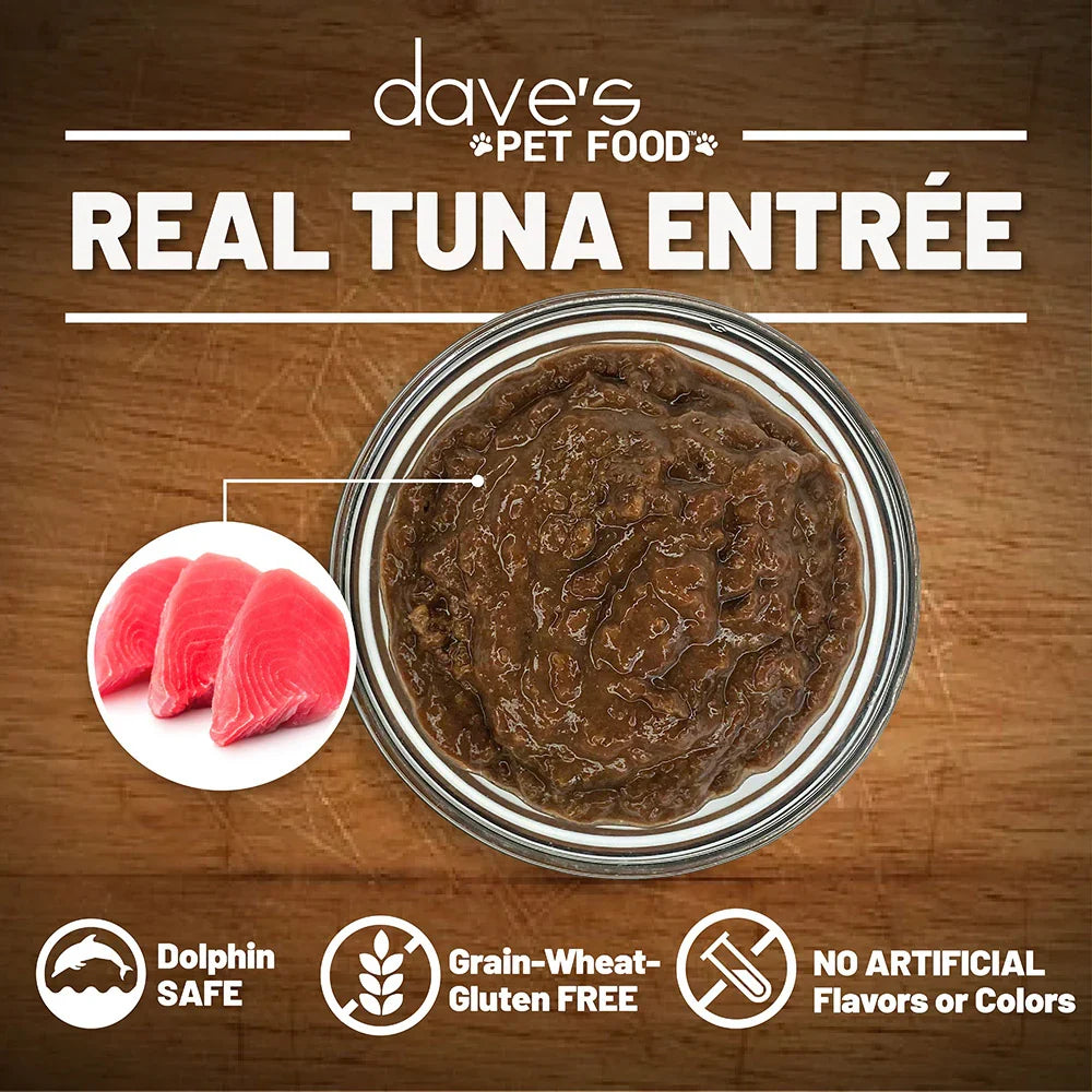 Dave's Naturally Healthy Grain Free Tuna Entrée in Gravy Wet Cat Food (5.5oz)