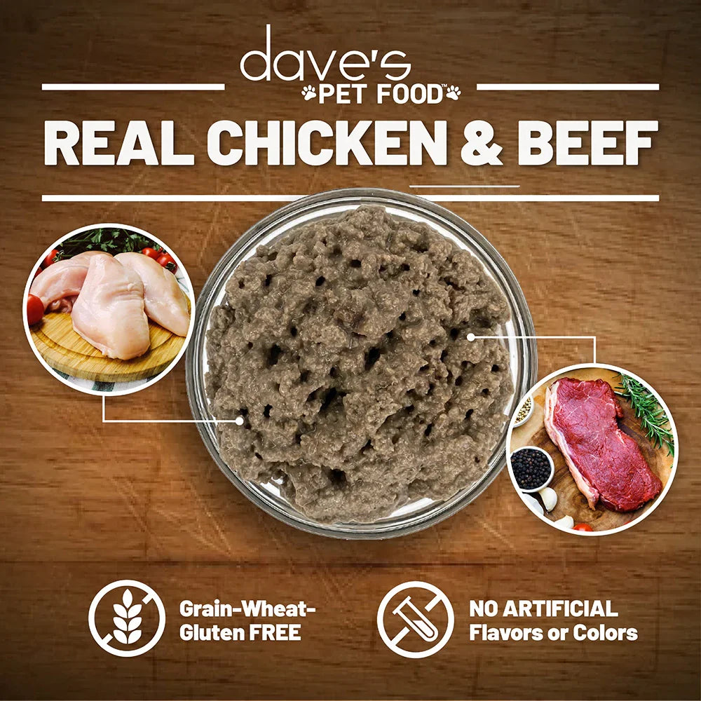 Dave's Naturally Healthy Beef & Chicken Dinner Paté Wet Cat Food (12.5oz)