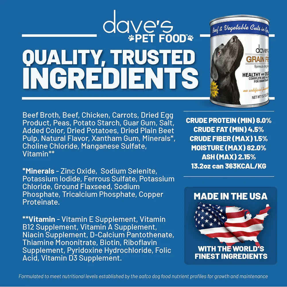 Dave's Stewlicious Beef & Vegetable Stew For Dogs (13.2oz)