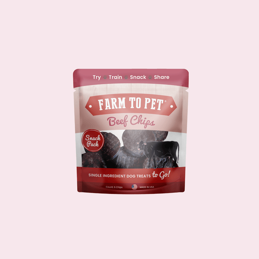 Farm to Pet Beef Chips Snack Pack Bundles - All-Natural Dog Treats