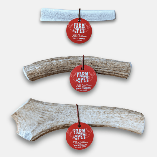 Farm to Pet Elk Antler Dog Chews - Natural Whole & Split Sheds