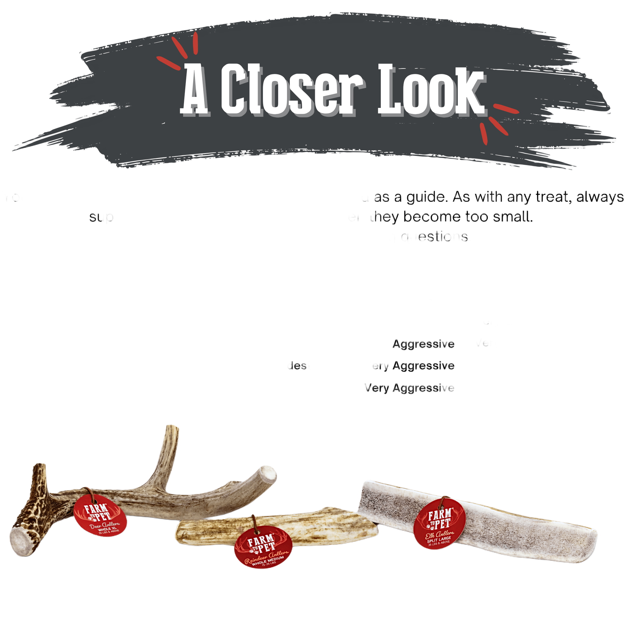 Farm to Pet Organic Whole Deer Antler Dog Chews - Large/XL