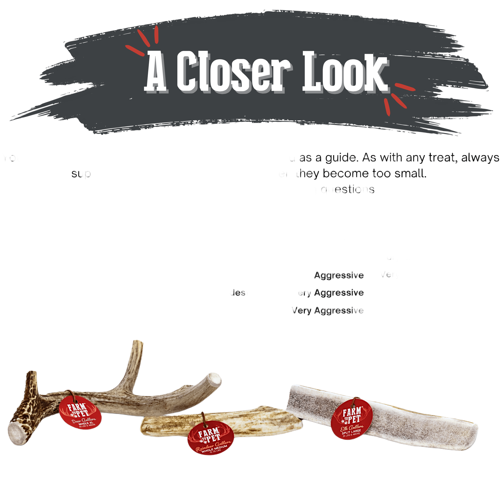 Farm to Pet Organic Whole Deer Antler Dog Chews - Large/XL