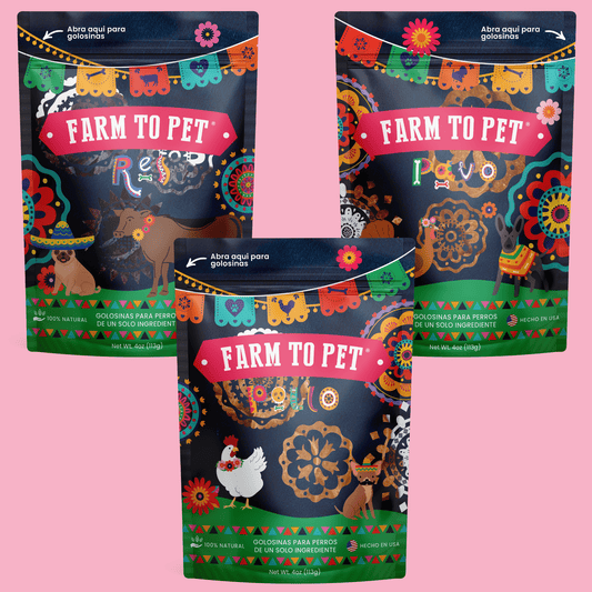 Farm to Pet Fiesta Pack Dog Treat Variety Bundle - 3 Pack