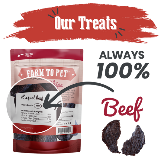 Farm to Pet Beef Chips Single-Ingredient Dog Treats