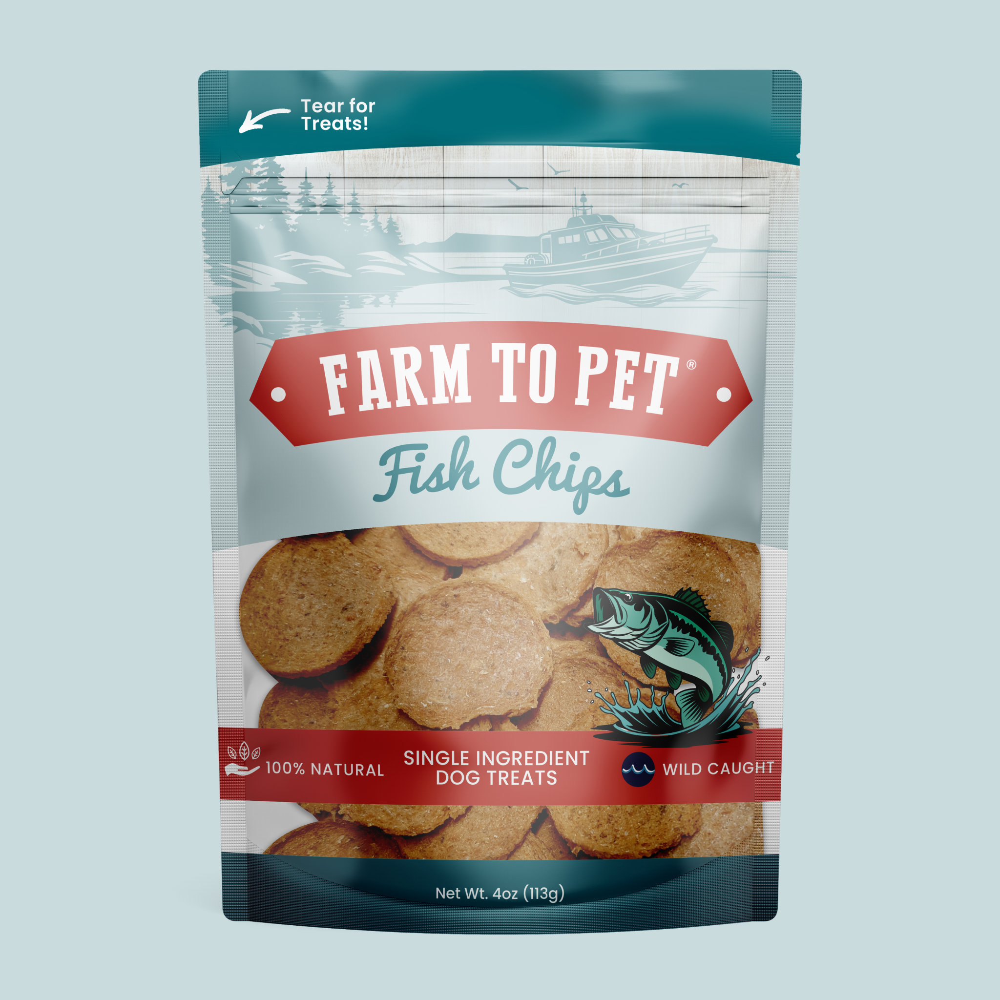 Farm to Pet Fish Chips - Wild-Caught Walleye Dog Treats