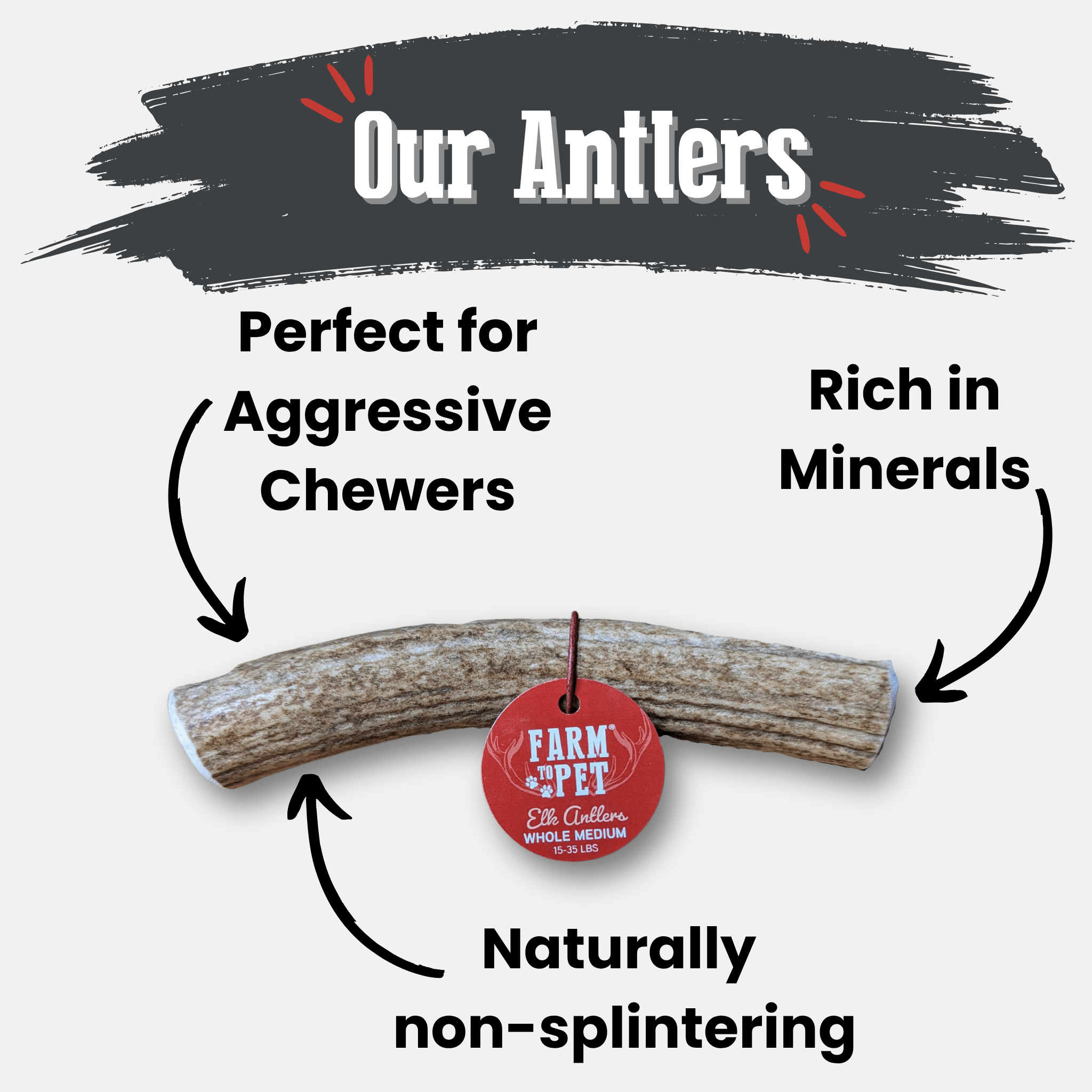 Elk Antler Dog Chews | All-Natural Whole and Split Elk Antler Chews for Dogs