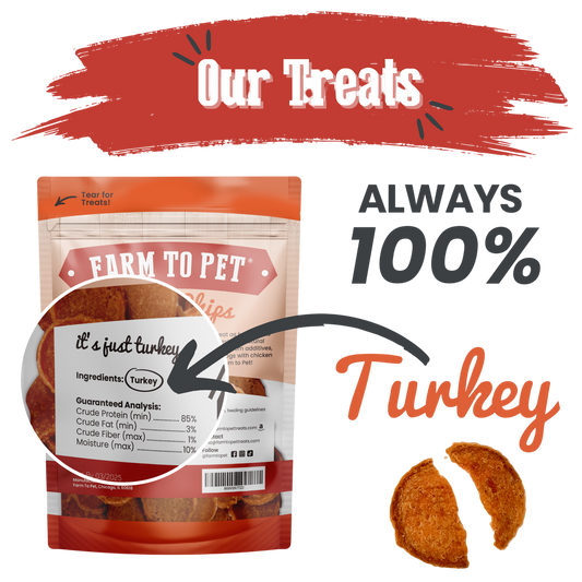 Farm to Pet Turkey Chips - All-Natural Single-Ingredient Dog Treats