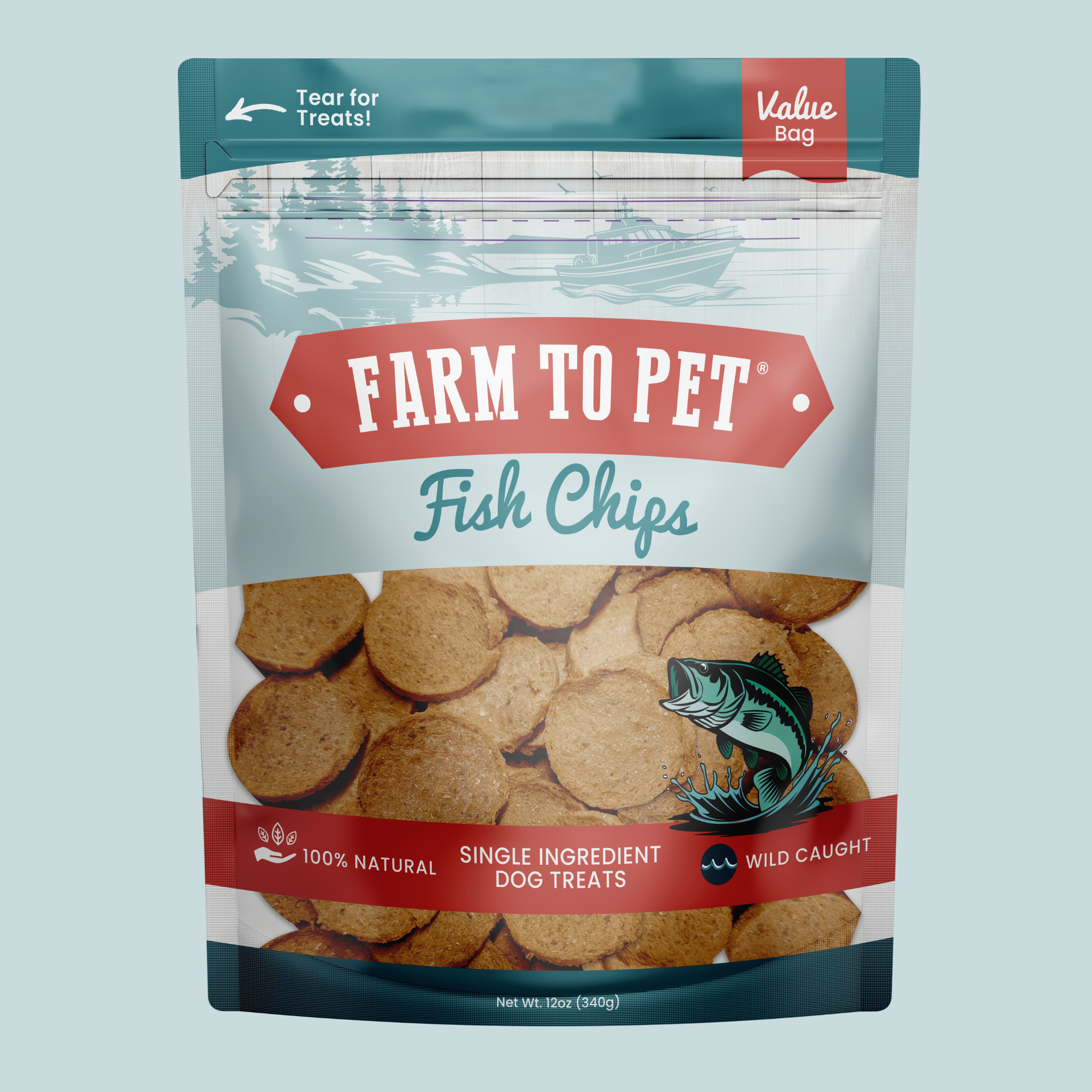 Farm to Pet Fish Chips - Wild-Caught Walleye Dog Treats