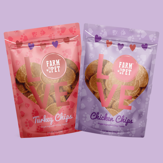 Farm to Pet Puppy Love Dog Treat Duo - Chicken & Turkey Chips