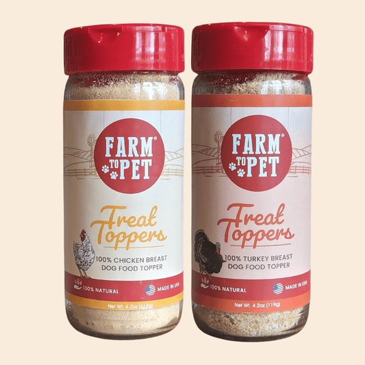 Farm to Pet Chicken & Turkey Dog Food Topper Bundle - 2 x 4.7oz Jars