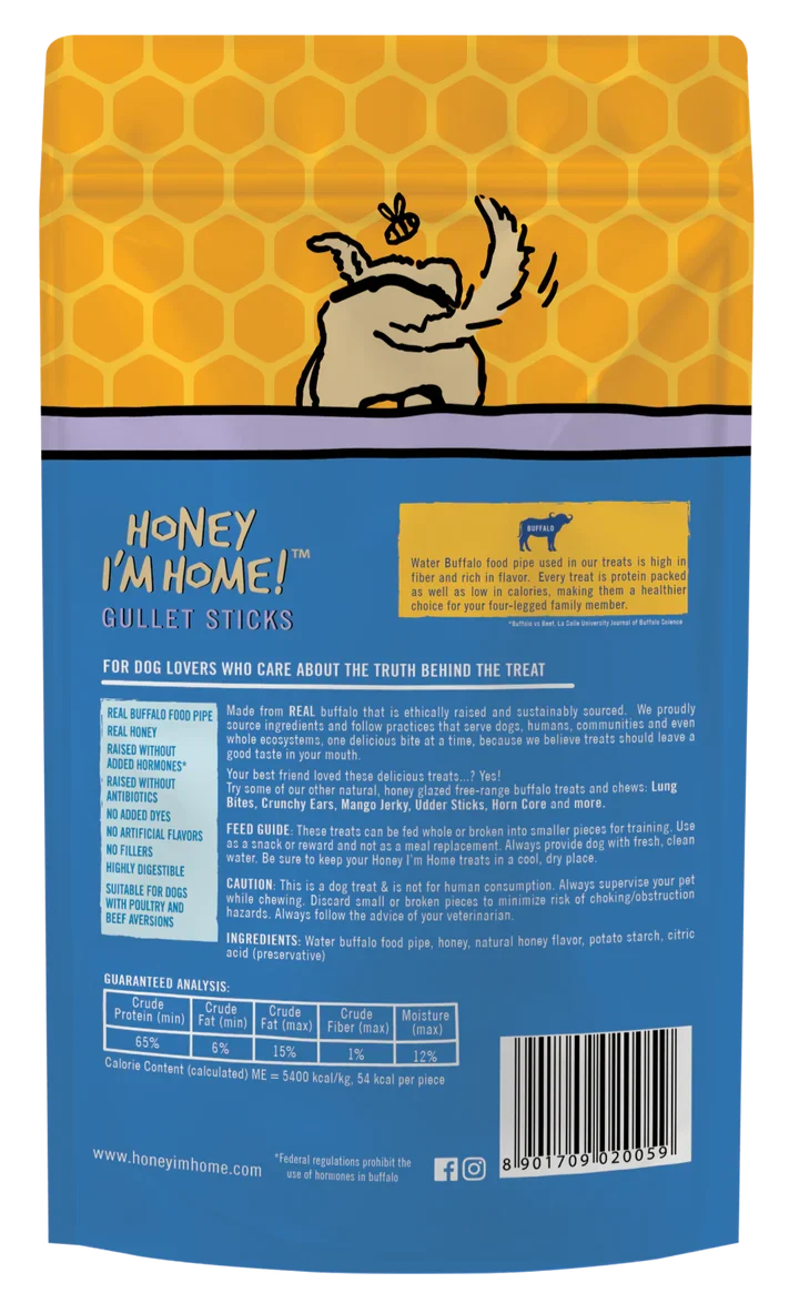 Honey Dog Buffalo Gullet Sticks (3.53oz)