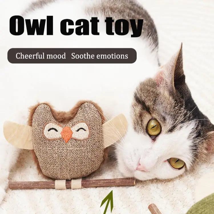 Owl Shaped Handmade Cat Toys-Wear-Resistant & Bite Resistant Interactive Movement Companion Relieves Anxiety Easy Cleaning China