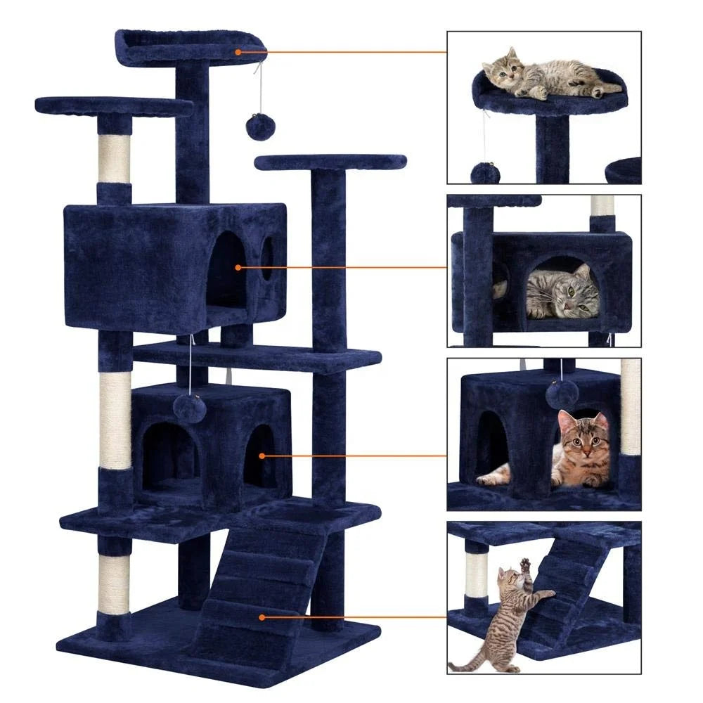 Hot Sale on EBay Factory Price 130cm Kratzbaum Cat Toys Condo Furniture Arbol Para Gatos Cat Tree Tower for Sale