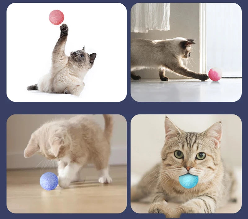 Durable Natural Polyester Rope Cat Chew Toys Teeth Cleaning Cat Chew Pom Poms Balls Pet Cat Toys Playing Interaction
