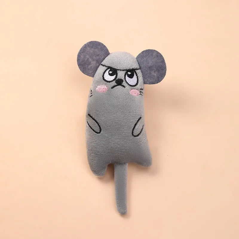 Wholesale Pet Cat Supplies Catnip Kitten Cat Toys Cute Expression With Tail Thumb Plush Toy Cartoon Toys for Dogs Cats