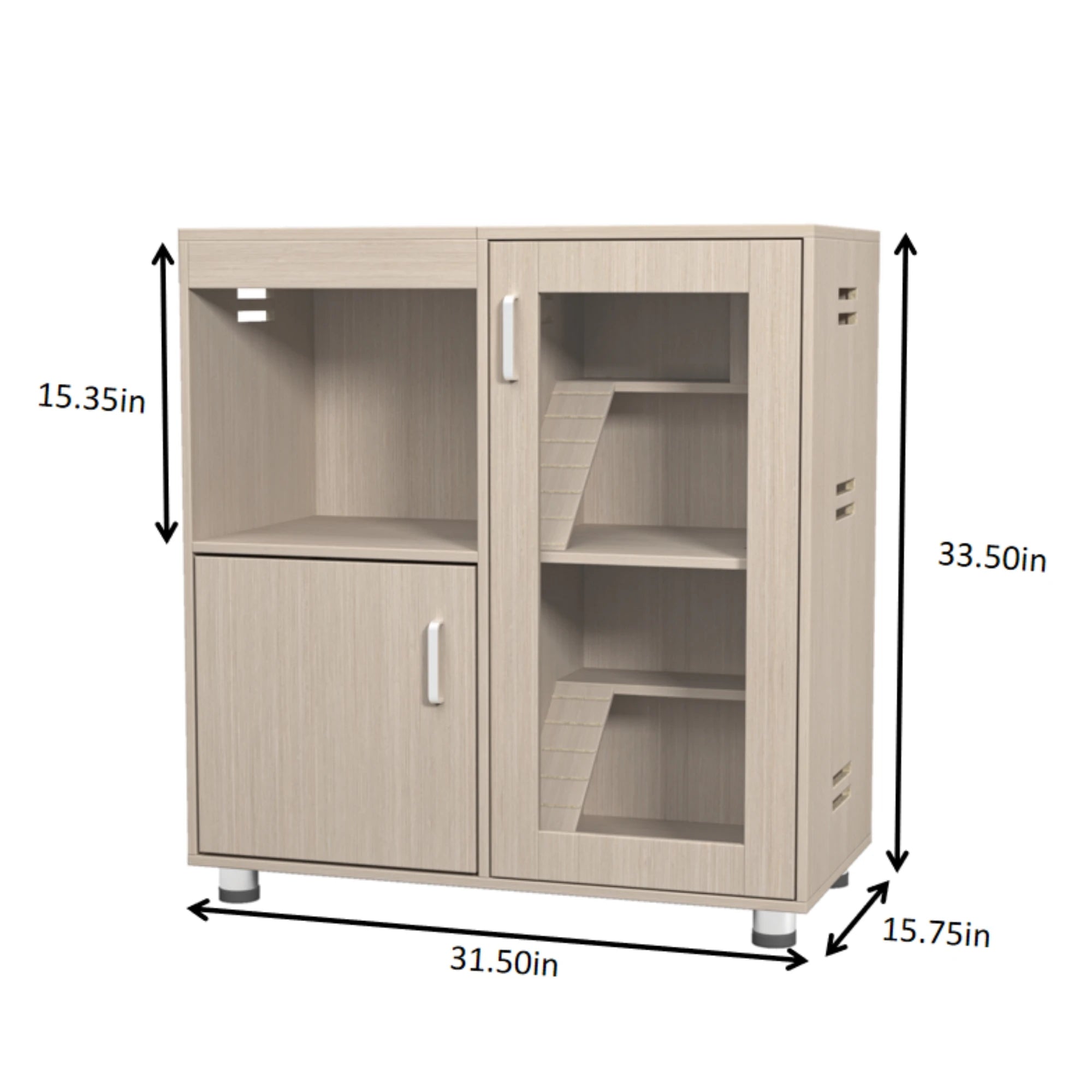 Guinea Pig Cages 4-Tier Hamster Cage Wood with Storage Cabinet House for Rat Chinchilla