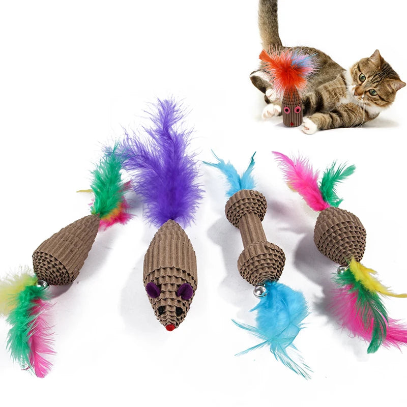 GMTPET Pet Toy Factory Wholesale OEM Product Pet Mouse Corrugated Paper Pet Grinding Clawing Cat Toys