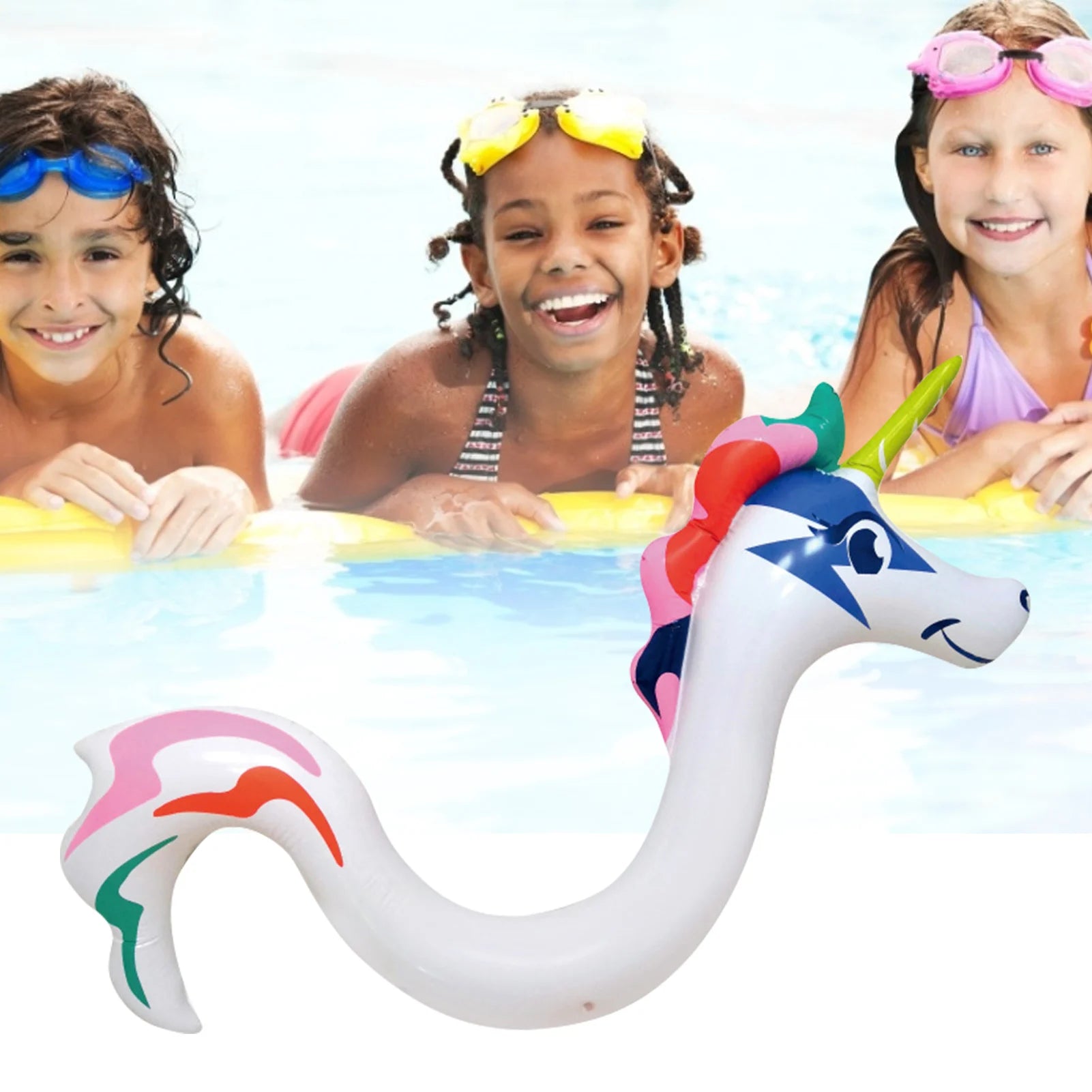 Iatable3D Animal Swimming Stick Floating Row Water Auxiliary Supplies Swimming Pool Floating Toys Playing Toys